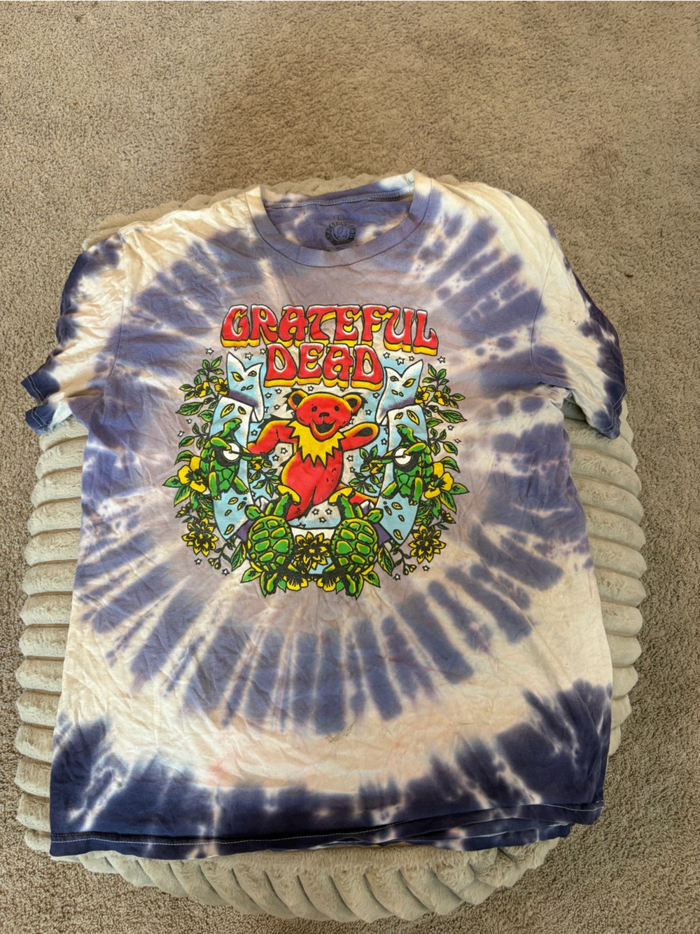 Ripple Junction Grateful Dead Bear Turtles Purple Tie Dye T-Shirt Size L 2021